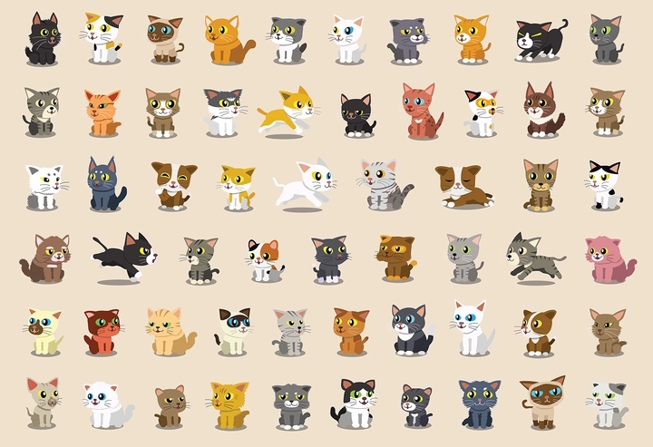 Puzzle s naljepnicama Mačke 250 dijelova