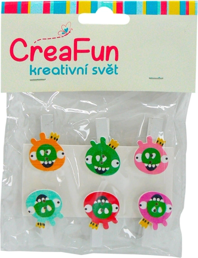 Šarene kvačice u obliku ptičice, 6 kom