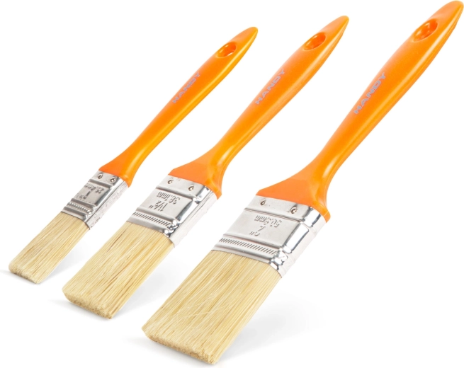 Set of 3 flat paint brushes