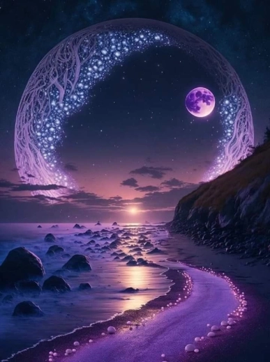 Dijamantno slikanje Ametistni sjaj 30 × 40 cm