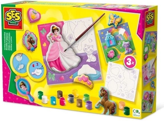 SES kreativni set: gipsani odljevci i platna za slikanje princeza