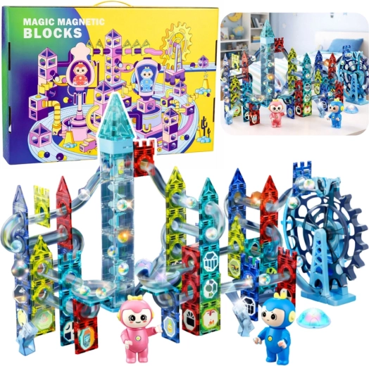 Magnetičke slagalice – staza za kuglice s panoramskim kotačem, 118 dijelova