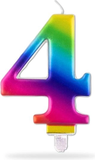 Dugin pribadajući rođendanski svijećnjak broj 4, 7,5 cm