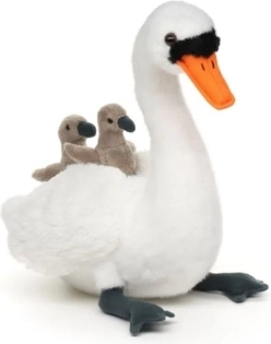 Plush Swan with Cygnets 25 cm Eco-friendly