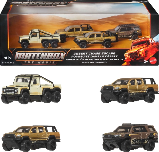Matchbox The Movie desert chase escape set 4 vozila 1:64