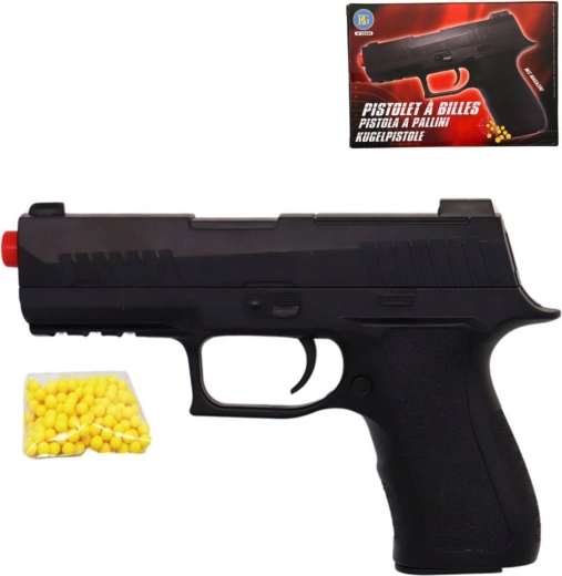Dječji kuglični revolver 20 cm crni sa streljivom - 1 kom