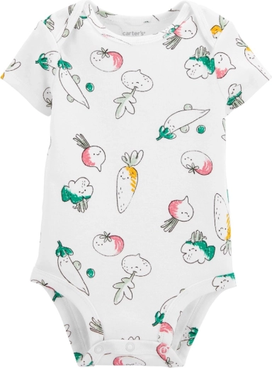 Carter’s dječje body s kratkim rukavima Ivory Vegetables, za djevojčice, vel. 56