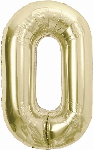 Folijski balon broj 0 u šampanj boji