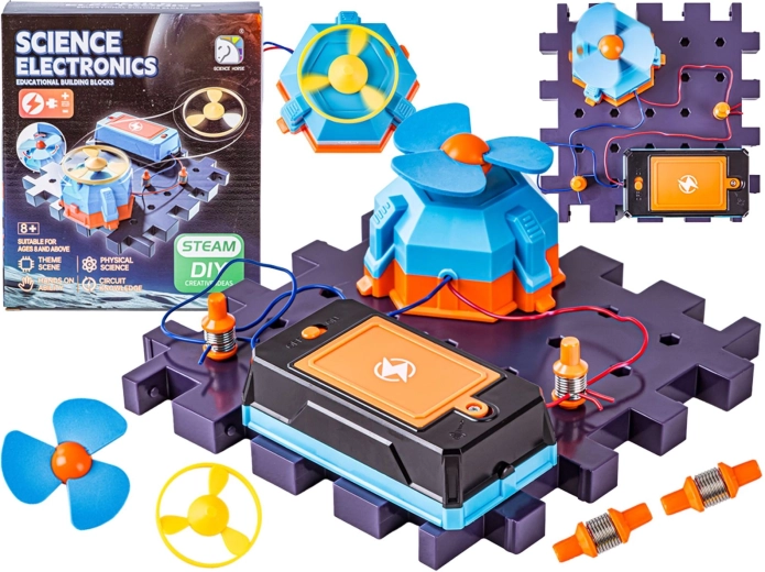 Science experiment kit – electronic circuit with a fan and frisbee