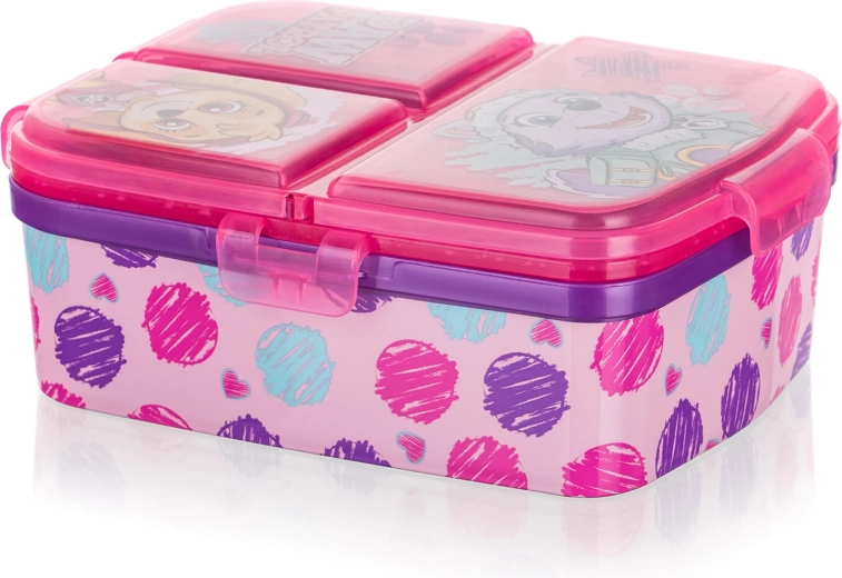 Dječja kutija za užinu PATROLA GIRL, s pregradama, ružičasta, 17,5 × 13 cm