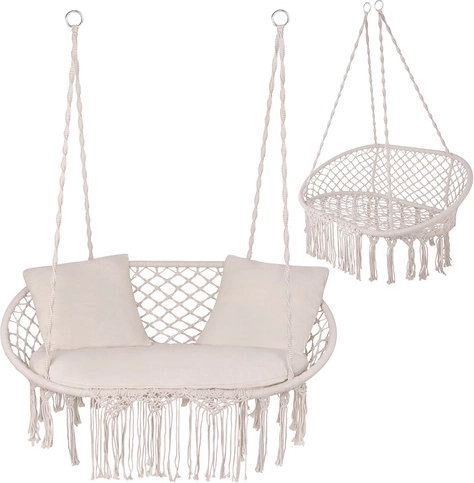 Viseća ljuljačka gnijezdo za rode za dvoje krem GARDLOV