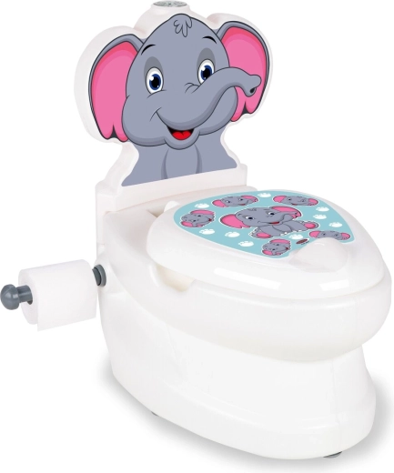JAMARA Elephant Children's Potty with Flush Sound and Toilet Paper Holder
