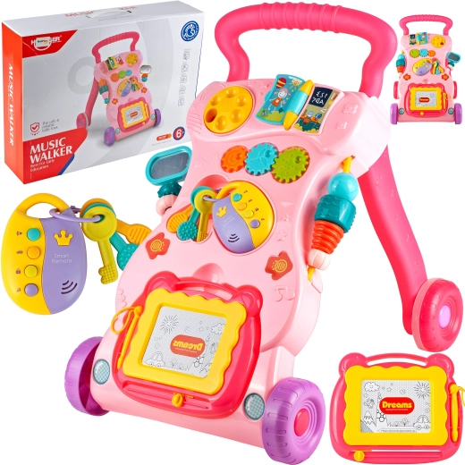 Hodalica s pločom i ključevima ružičasta