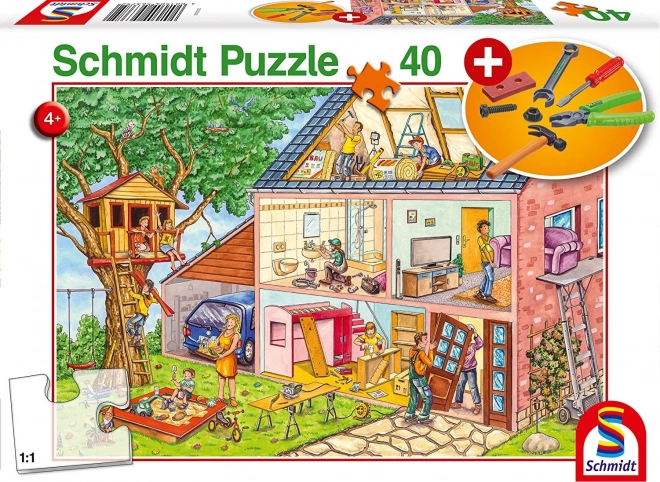 Schmidt puzzle Vrijedni majstori 40 dijelova s dječjim alatom
