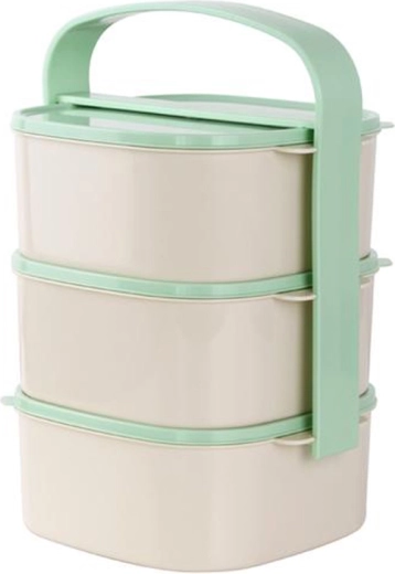Plastična posuda za nošenje hrane 3×1 l, miks boja poklopaca