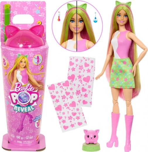 barbie pop reveal shakes lutka s mačićem i dodacima