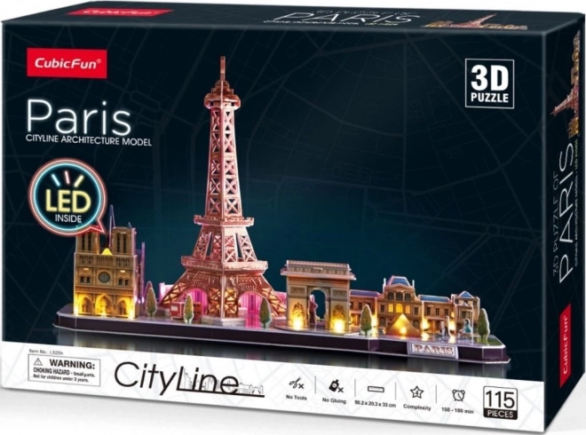 Svjetleća 3D slagalica CityLine panorama Pariz 115 dijelova