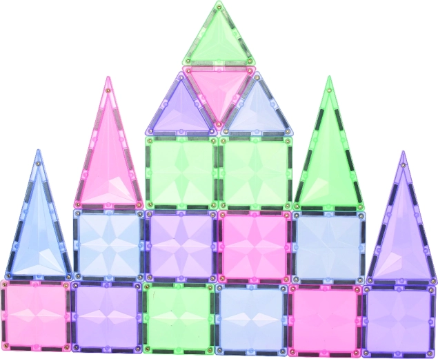 Cleverclixx magnetski građevni set Geo pack pastel 45 kom