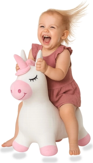 HoppyDoo Bouncy Unicorn with Plush Cover and Pump