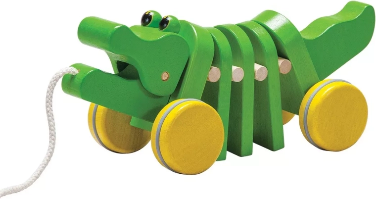 Plesajući krokodil PlanToys – drvena igračka na povlačenje