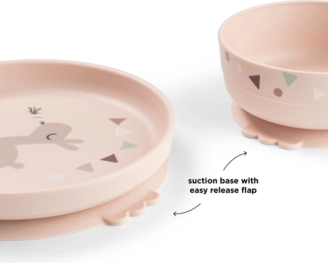 Done by Deer Foodie dining set with suction base, Celebration, pink