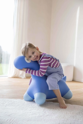 Quut inflatable bouncing dinosaur, cosmic blue