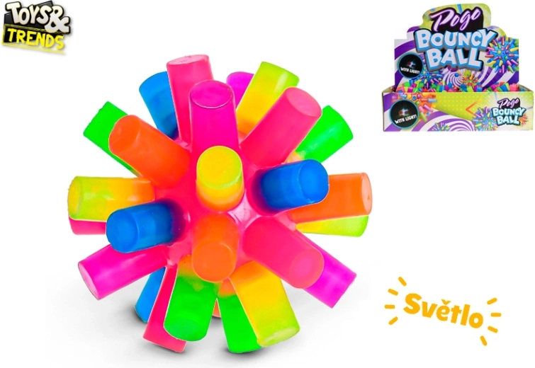 Šareni svijetleći skakaći loptić 7,5 cm na baterije