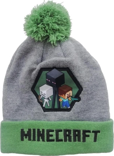 Green-Grey Minecraft Beanie