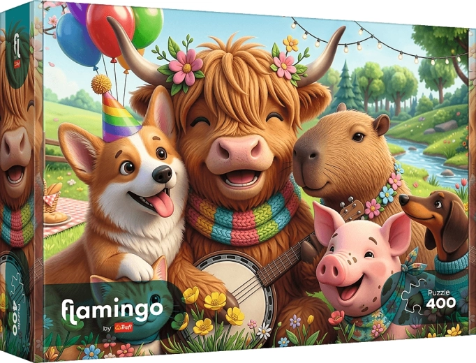 Trefl puzzle Flamingo: Birthday Party 400 pieces