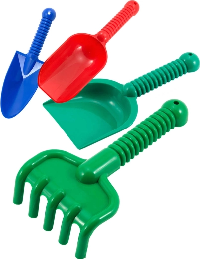 LORI plastic sand set with shovels, a spade and a rake