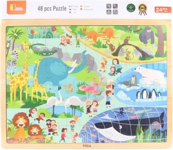 Drvene puzzle Zoo – 48 dijelova