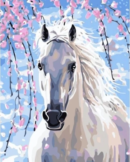 Diamond embroidery (diamond painting) white cockatoo 30 × 40 cm - 1 piece