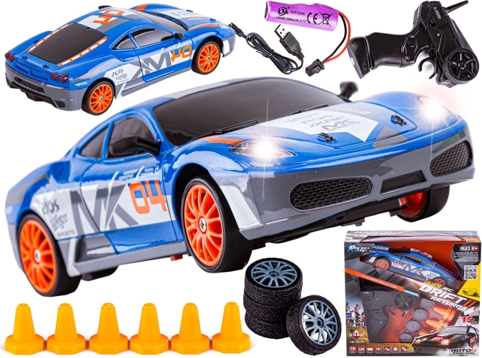 RC drift auto 1:24, 2,4 GHz, 4WD, plavo u stilu Ferrarija - 1 komad