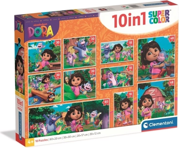 Clementoni SuperColor puzzle 10 u 1 Dora the Explorer