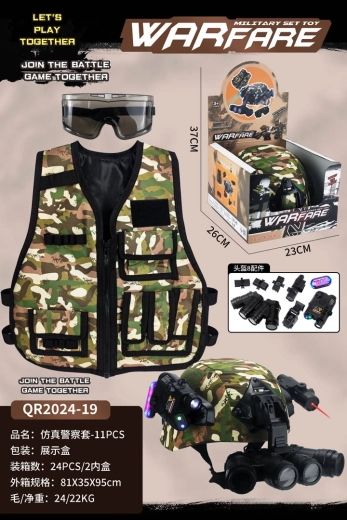 Military set for a little soldier with helmet