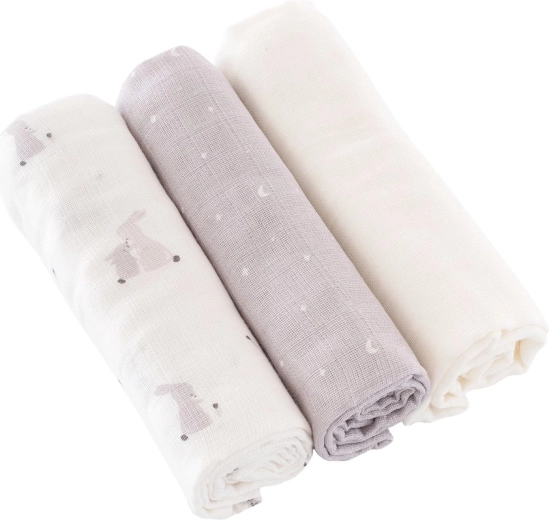 Träumeland platnene pelene Hophop Bunny Grau 80 × 80 cm (3 kom)