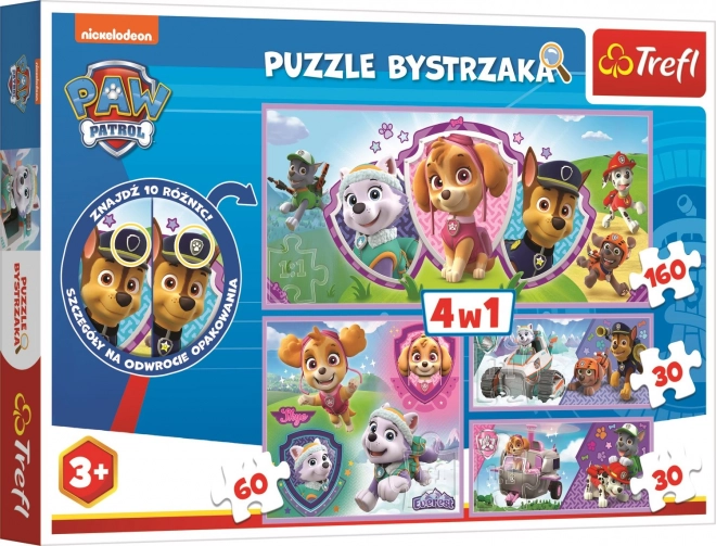 Puzzle s traženjem razlika Paw Patrol od Trefl 4u1