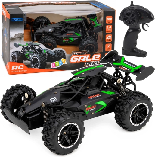 Terenski RC auto 1:18, 2,4 GHz, crno-zeleni, do 15 km/h