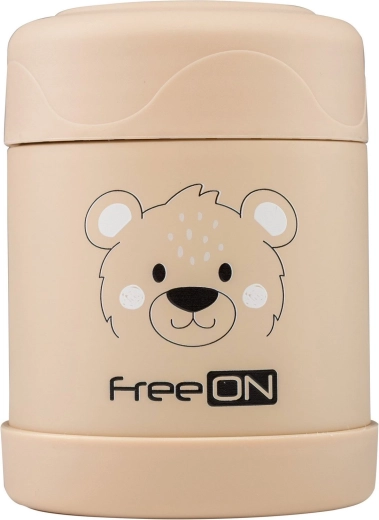 FreeON stainless steel food thermos 350 ml beige