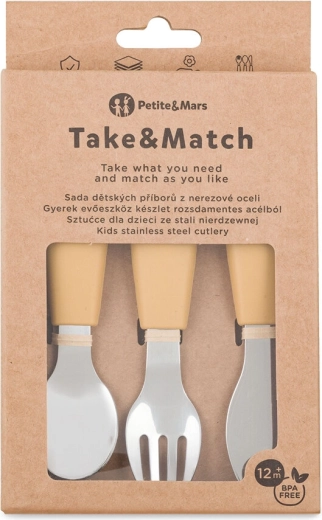 Petite&Mars set dječjeg pribora za jelo Take&Match Intense Ochre 12m+