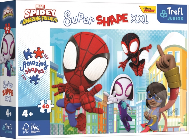 Zagonetke 60 komada XXL Super Shape Pametni Spidey, Spidey i njegovi super prijatelji