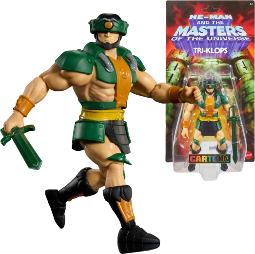 Masters of the Universe Origins figurica Tri‑Klops s kacigom i mačem