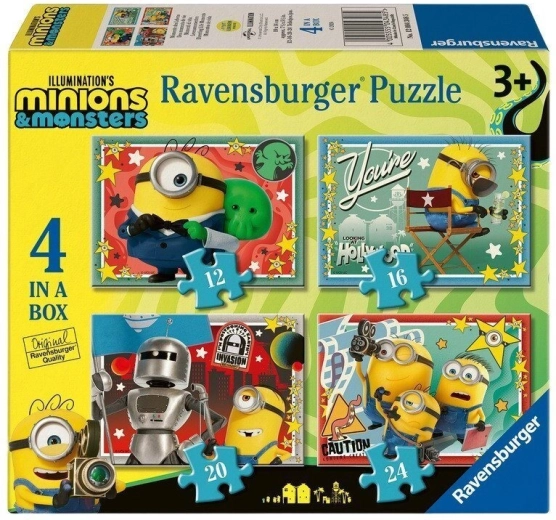 Ravensburger slagalica Mimoni i čudovišta 4 u 1 (12, 16, 20, 24 dijela)