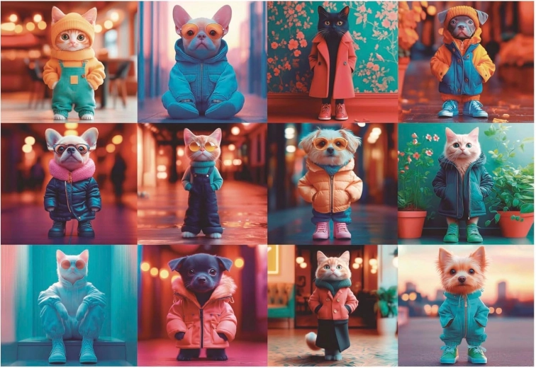 Puzzle Modne životinjice 200 dijelova