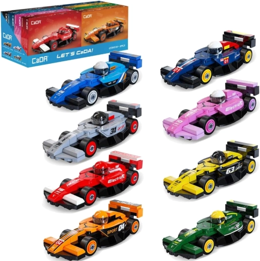 Konstrukcijski set CADA set 8 trkaćih automobila Circuit Racing Car 560 dijelova