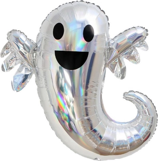 Holographic foil balloon Ghost - 1 piece