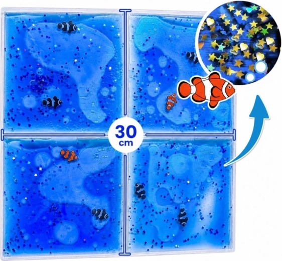 Tullo sensory tactile panel with blue liquid