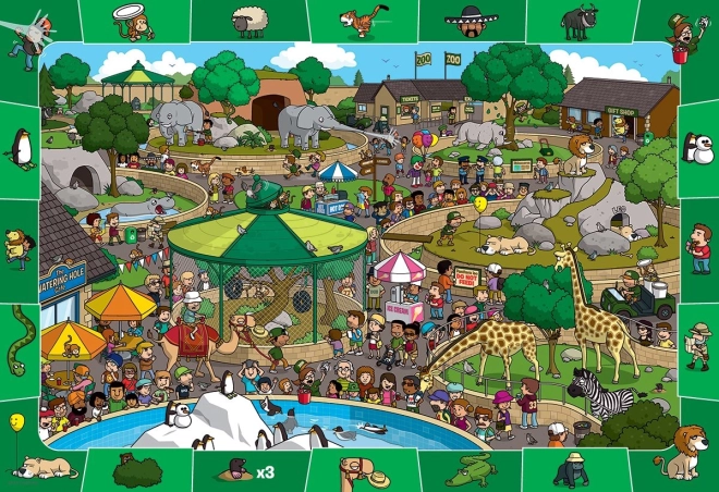 Eurographics Spot & Find – dan u zoološkom vrtu, puzzle 100 dijelova