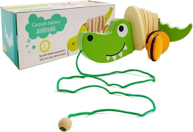 Drveni krokodil na povlačenje 18 cm