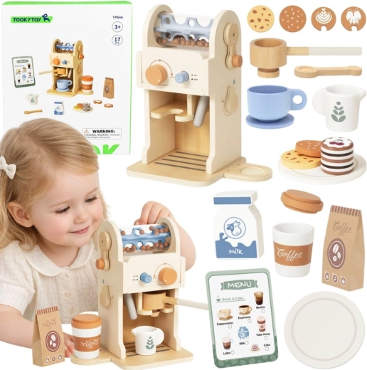 Tooky Toy drveni aparat za kavu za djecu – barista set
